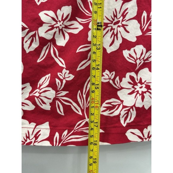 Jennifer Moore Red Floral Wrap Skort Women's Size 12 Hawaiian Resort - Picture 9 of 12